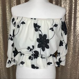 Floral Off Shoulder Crop Top